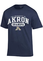 Champion Akron Zips Navy Blue Grandpa Pill Short Sleeve T Shirt