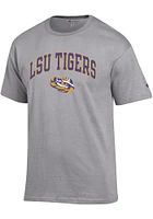 Champion LSU Tigers Grey Arch Mascot Short Sleeve T Shirt