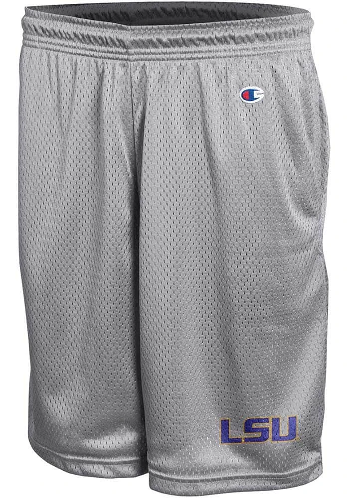 Champion LSU Tigers Mens Grey Mesh Shorts