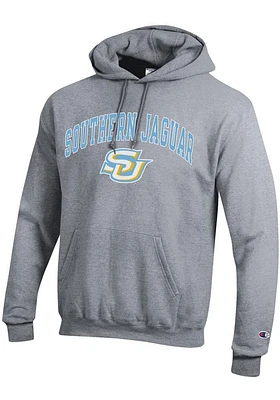 Champion Southern University Jaguars Mens Grey Arch Mascot Long Sleeve Hoodie