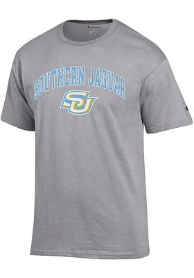 Champion Southern University Jaguars Grey Arch Mascot Design Short Sleeve T Shirt
