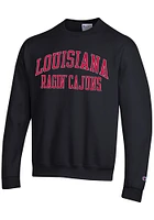 Champion Louisiana Ragin' Cajuns Mens Black Arch Name Long Sleeve Crew Sweatshirt