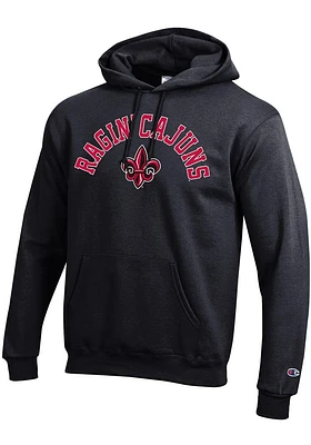 Champion Louisiana Ragin' Cajuns Mens Black Arch Mascot Long Sleeve Hoodie