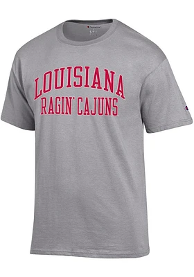 Champion Louisiana Ragin' Cajuns Grey Arch Name Short Sleeve T Shirt