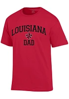 Champion Louisiana Ragin' Cajuns Red Dad Number One Short Sleeve T Shirt