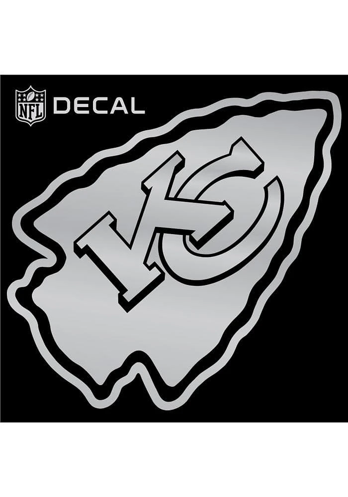 Kansas City Chiefs 6x6 Metallic Auto Decal - Silver