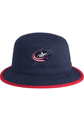 Adidas Columbus Blue Jackets Navy Logo Mens Bucket Hat