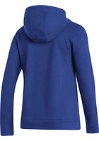 Adidas Kansas Jayhawks Womens Blue Fleece Hooded Sweatshirt