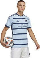 Sporting Kansas City Mens Adidas Authentic Soccer Home Jersey - Blue