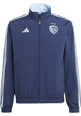 Adidas Sporting Kansas City Mens Light Blue ANTHEM Track Jacket