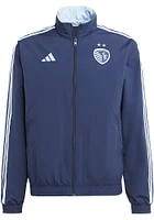 Adidas Sporting Kansas City Mens Light Blue ANTHEM Track Jacket