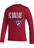 Adidas FC Dallas Red PREGAME CLUB DNA Long Sleeve T-Shirt