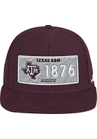 Adidas Texas A&M Aggies Maroon Plate Flat Brim Mens Snapback Hat