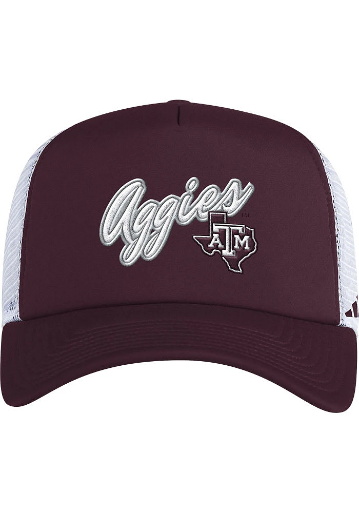 Adidas Texas A&M Aggies Script Foam Trucker Adjustable Hat - Maroon