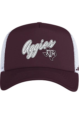 Adidas Texas A&M Aggies Script Foam Trucker Adjustable Hat - Maroon
