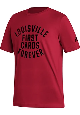 Adidas Louisville Cardinals Red Slogan Short Sleeve T Shirt