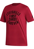 Adidas Louisville Cardinals Red Slogan Short Sleeve T Shirt