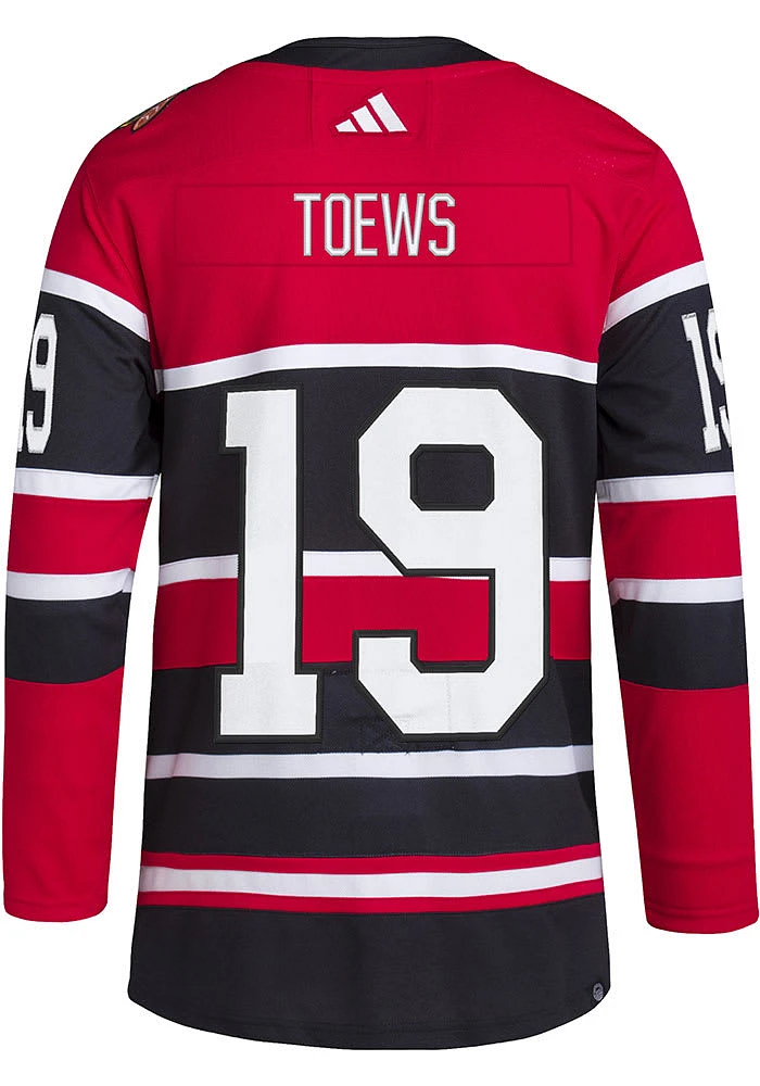 Adidas Jonathan Toews Chicago Blackhawks Mens Black 2022 Reverse Retro Hockey Jersey