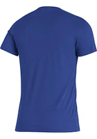 Adidas Kansas Jayhawks Blue Flat Name Mascot Short Sleeve Fashion T Shirt