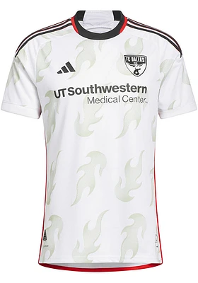 FC Dallas Mens Adidas Authentic Soccer Away Jersey - White