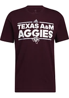 Adidas Texas A&M Aggies Maroon Fresh Flat Name Mascot Short Sleeve T Shirt