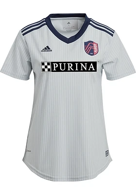 Adidas St Louis City SC Womens Grey 23/24 AWAY REPLICA Soccer Jersey