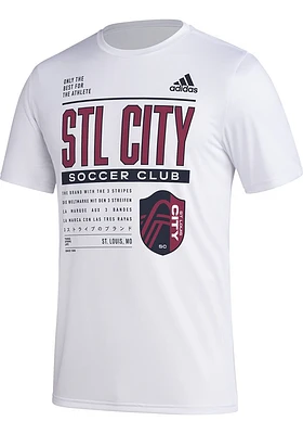 Adidas St Louis City SC White PREGAME CLUB DNA Short Sleeve T Shirt