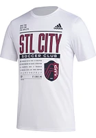Adidas St Louis City SC White PREGAME CLUB DNA Short Sleeve T Shirt