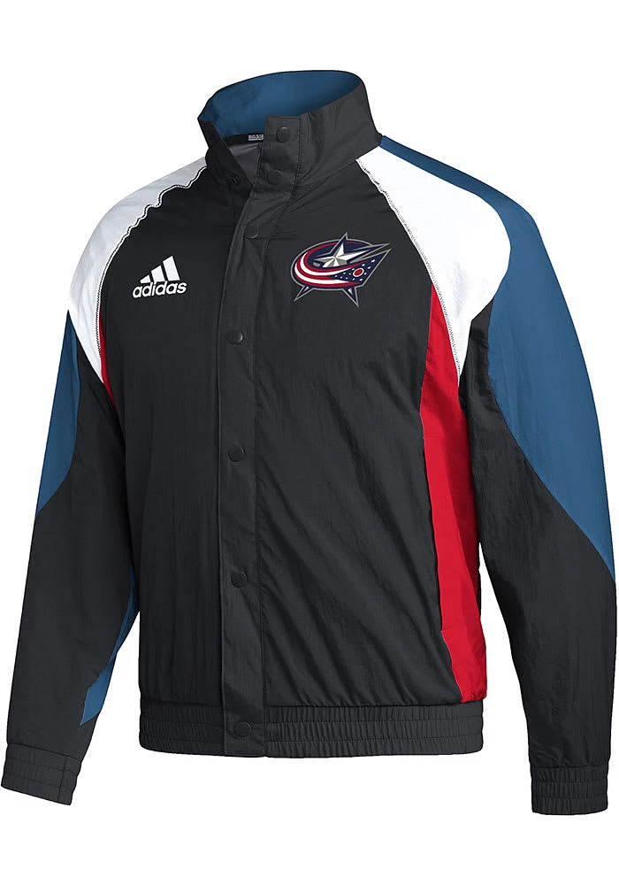 Adidas Columbus Blue Jackets Mens Black 2022 Reverse Retro Track Jacket