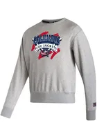 Adidas Columbus Blue Jackets Mens Grey 2022 Reverse Retro Vintage Long Sleeve Crew Sweatshirt