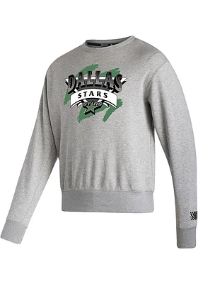 Adidas Dallas Stars Mens Grey 2022 Reverse Retro Vintage Long Sleeve Crew Sweatshirt