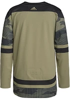 Adidas  Columbus Blue Jackets Mens Olive Salute To Service Hockey Jersey