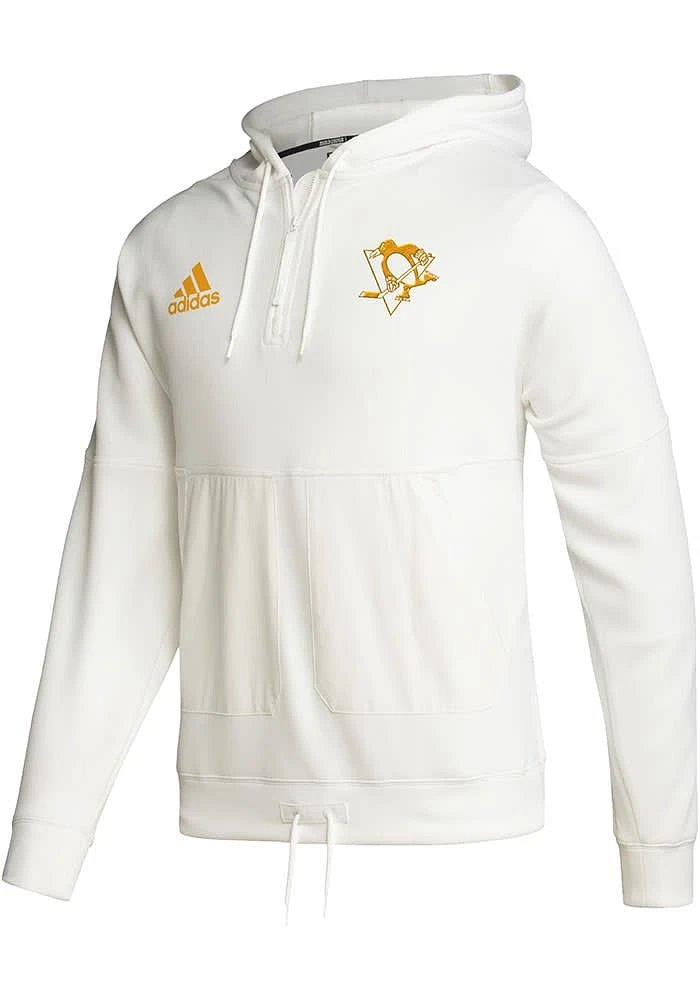 Adidas Pittsburgh Penguins Mens White Zero Dye QZ Long Sleeve Hoodie