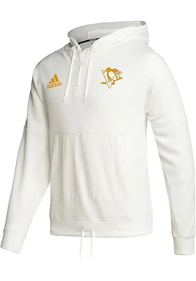 Adidas Pittsburgh Penguins Mens White Zero Dye QZ Long Sleeve Hoodie