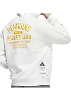 Adidas Pittsburgh Penguins Mens White Zero Dye QZ Long Sleeve Hoodie