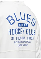 Adidas St Louis Blues Mens White Zero Dye QZ Long Sleeve Hoodie