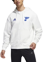 Adidas St Louis Blues Mens White Zero Dye QZ Long Sleeve Hoodie