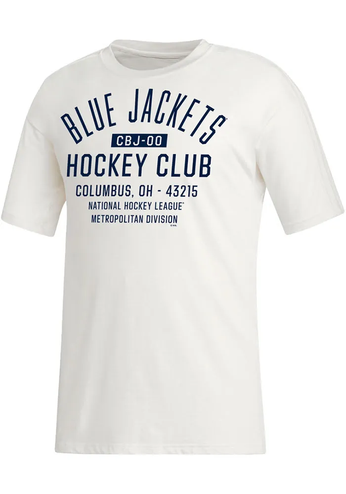 Adidas Columbus Blue Jackets White Zero Dye Short Sleeve T Shirt