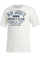 Adidas Columbus Blue Jackets White Zero Dye Short Sleeve T Shirt