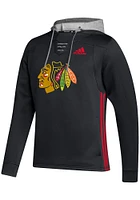 Adidas Chicago Blackhawks Mens Black Skatelace Long Sleeve Hoodie