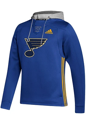 Adidas St Louis Blues Mens Blue Skatelace Long Sleeve Hoodie