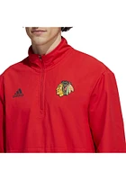 Adidas Chicago Blackhawks Mens Red Sport Long Sleeve Qtr Zip Pullover
