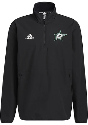 Adidas Dallas Stars Mens Black Sport Long Sleeve Qtr Zip Pullover