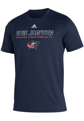 Adidas Columbus Blue Jackets Navy Sport Creator Short Sleeve T Shirt