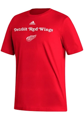 Adidas Detroit Red Wings Fresh Wordmark Short Sleeve T Shirt