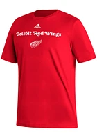 Adidas Detroit Red Wings Fresh Wordmark Short Sleeve T Shirt