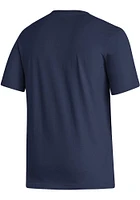 Adidas St Louis Blues Navy Blue Fresh Wordmark Short Sleeve T Shirt