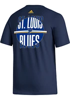 Adidas St Louis Blues Navy Blue Line Change Short Sleeve T Shirt