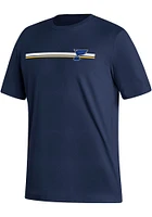 Adidas St Louis Blues Navy Blue Line Change Short Sleeve T Shirt