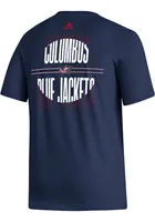 Adidas Columbus Blue Jackets Navy Line Change Short Sleeve T Shirt